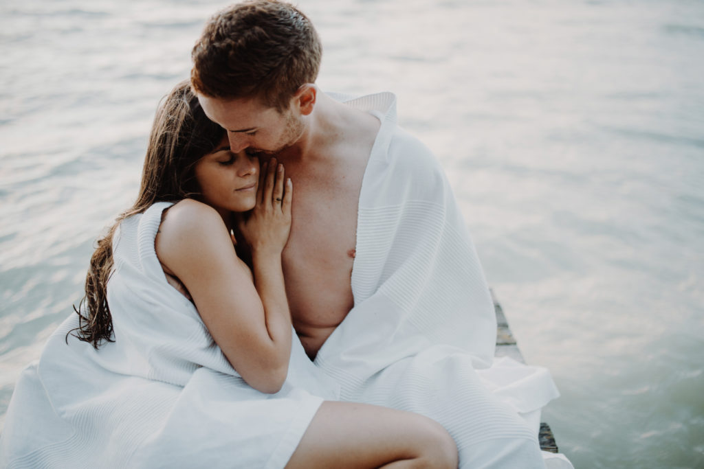 Pärchenshooting im Wasser, am Ammersee.